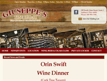 Tablet Screenshot of giuseppeswinecellar.com